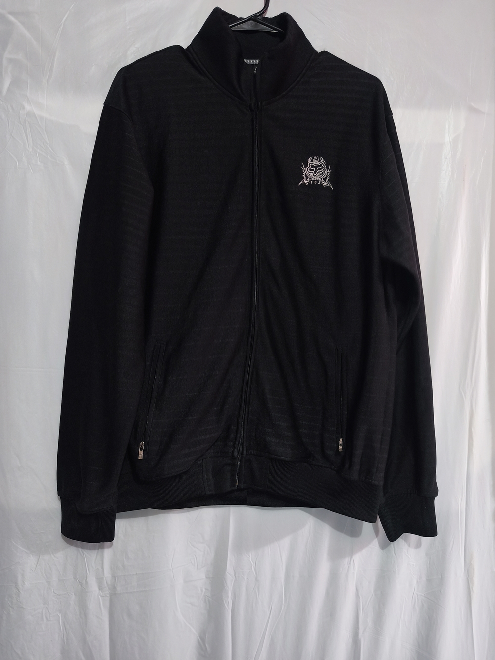 Vintage Fox Deluxe Embroidered Men's Size L Track Jacket Black Full Zip Size L
